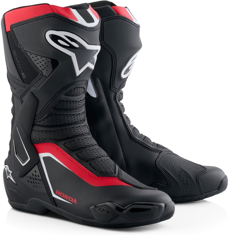 Moto škornji Alpinestars SMX-6 V3 Honda Collection črno-rdeče-beli