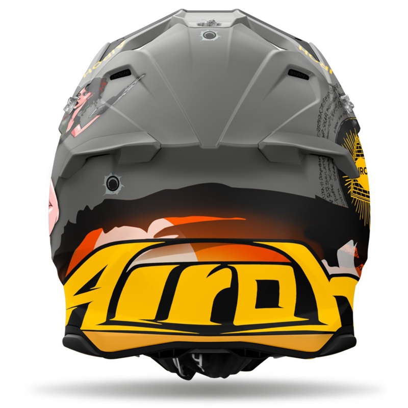 Čelada za motokros Airoh Twist 3 Adventure sivo-rumena