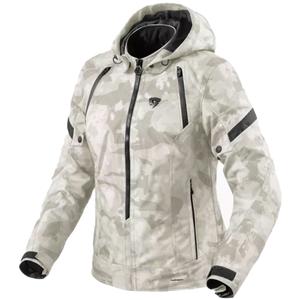 Ženska motoristična jakna Revit Flare 3 H2O camo sivo-bela