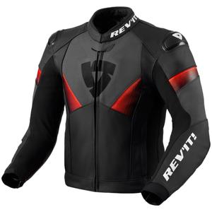 Revit Argon 2 usnjena motoristična jakna črno-fluo rdeča