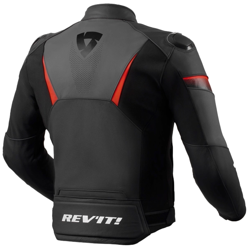 Revit Argon 2 usnjena motoristična jakna črno-fluo rdeča