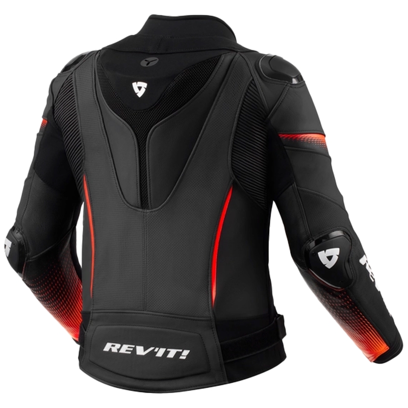 Revit Xena 4 Pro Black-Fluo Red usnjena motoristična jakna za ženske