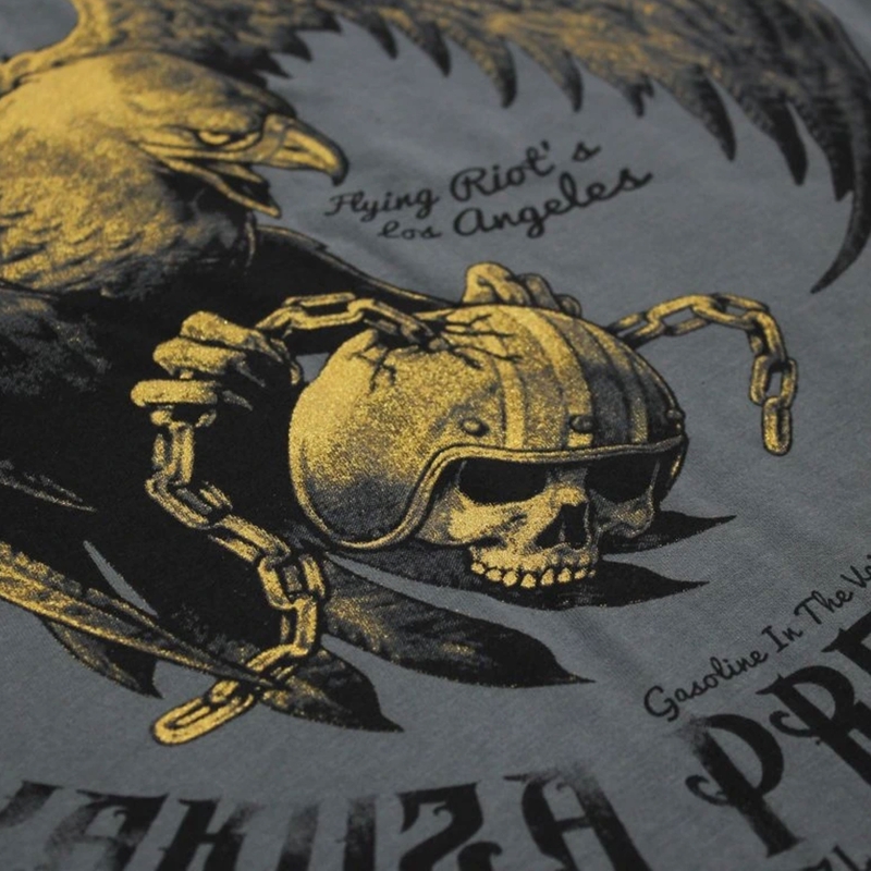 Majica Yakuza Premium Born To Burn Flying Riots Los Angeles olivno zelena