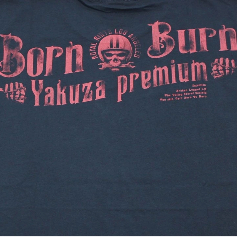 Majica Yakuza Premium Hell Rider - Born to Burn temno modra