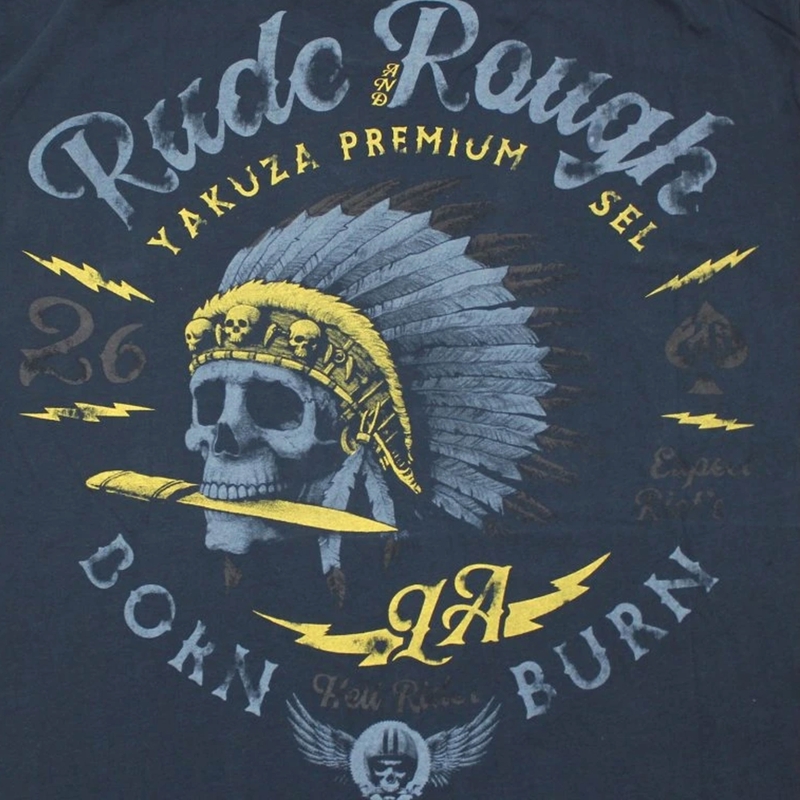 Majica Yakuza Premium Rude and Rough - Los Angeles temno modra