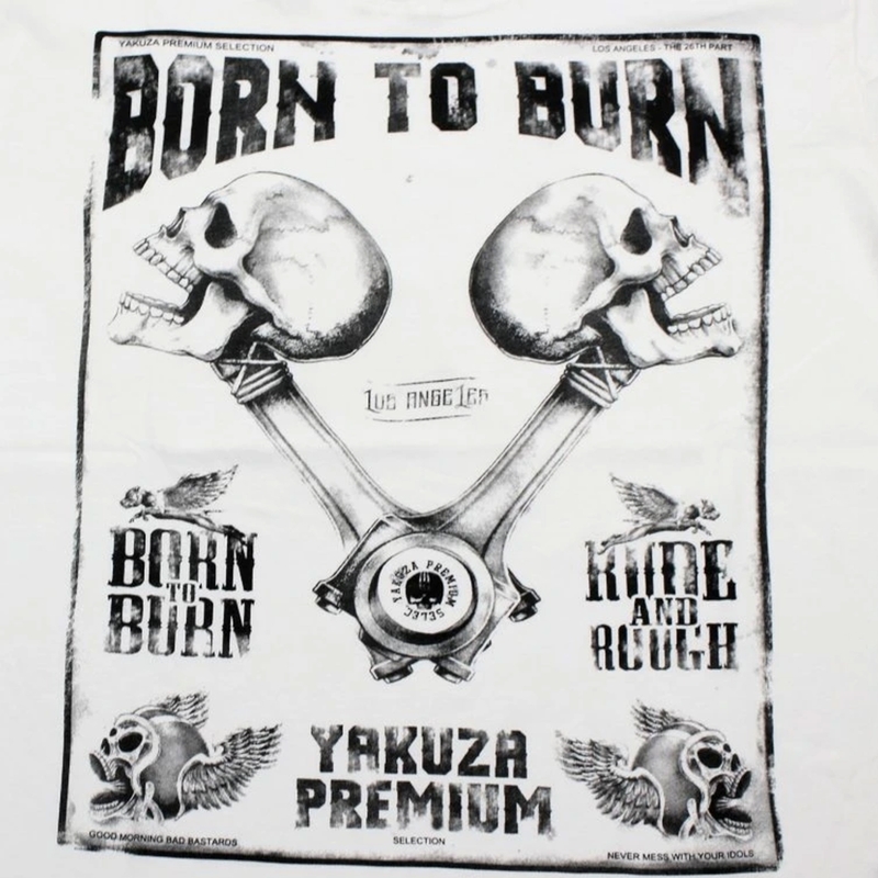 Majica Yakuza Premium Rude and Rough Born to Burn - Los Angeles bela