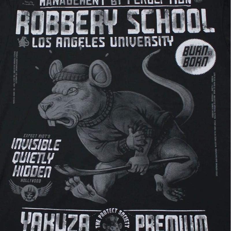 Majica Yakuza Premium Robbery School - Los Angeles črna