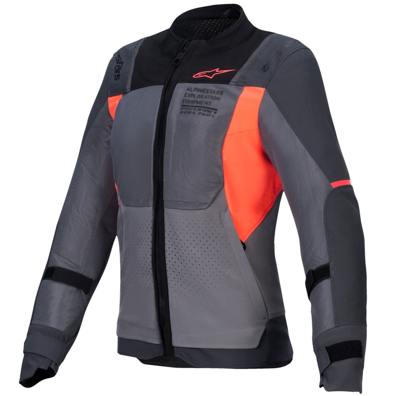Ženska motoristična jakna Alpinestars Stella ST-2 Air sivo-temno sivo-fluo koralna