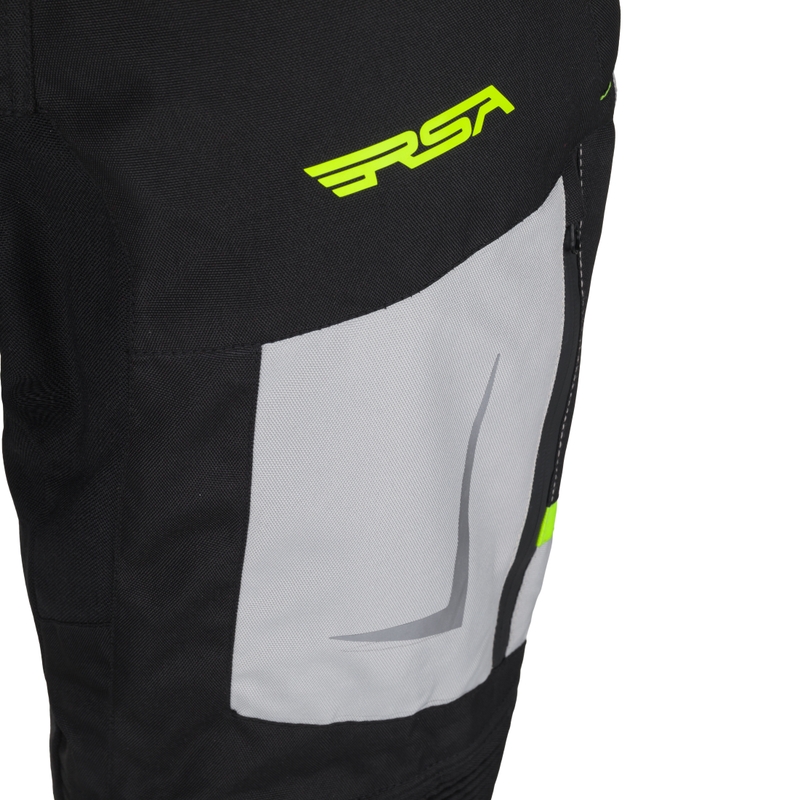 Motoristične kratke hlače RSA EXO 2 črno-sivo-fluo rumene