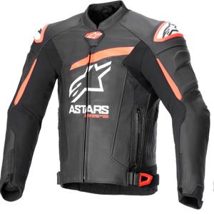 Usnjena motoristična jakna Alpinestars GP plus R 4 Airflow črno-fluo rdeče-bela