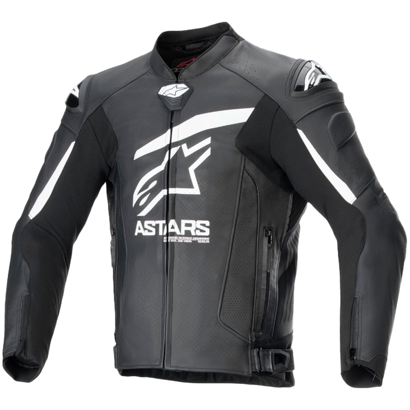 Usnjena motoristična jakna Alpinestars GP plus R 4 Airflow črno-bela