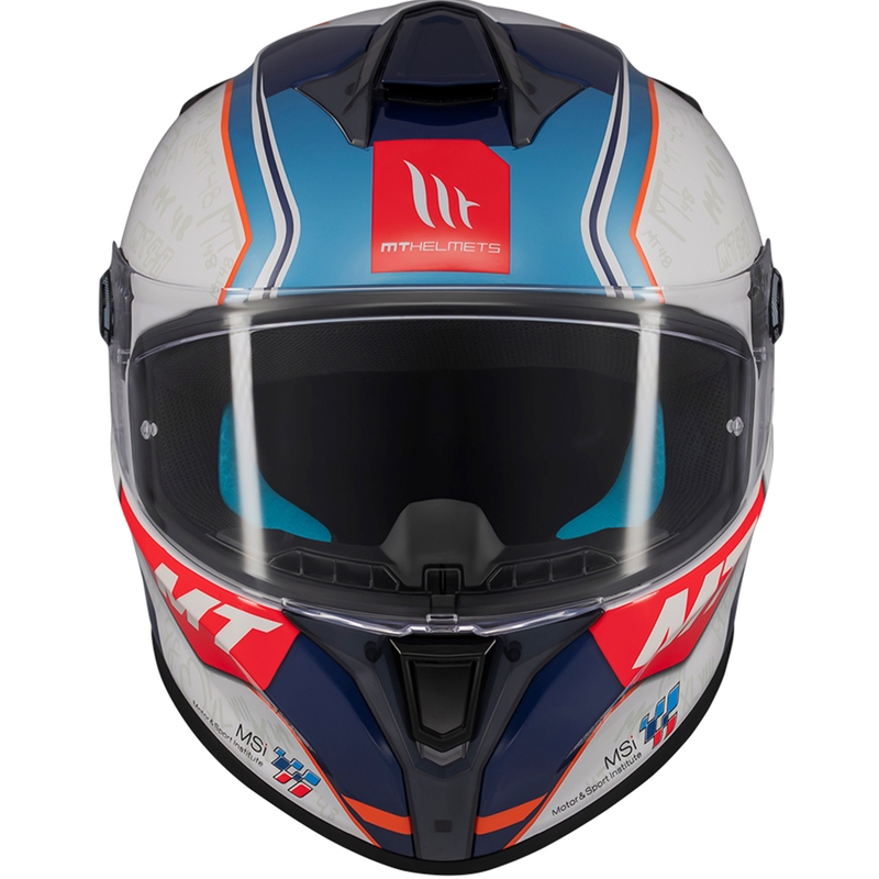 Celoobrazna motoristična čelada MT Targo S Ortola modro-bela