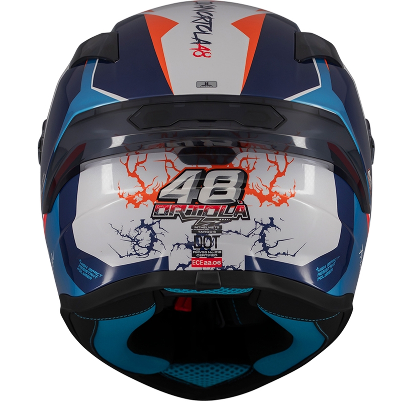 Celoobrazna motoristična čelada MT Targo S Ortola modro-bela