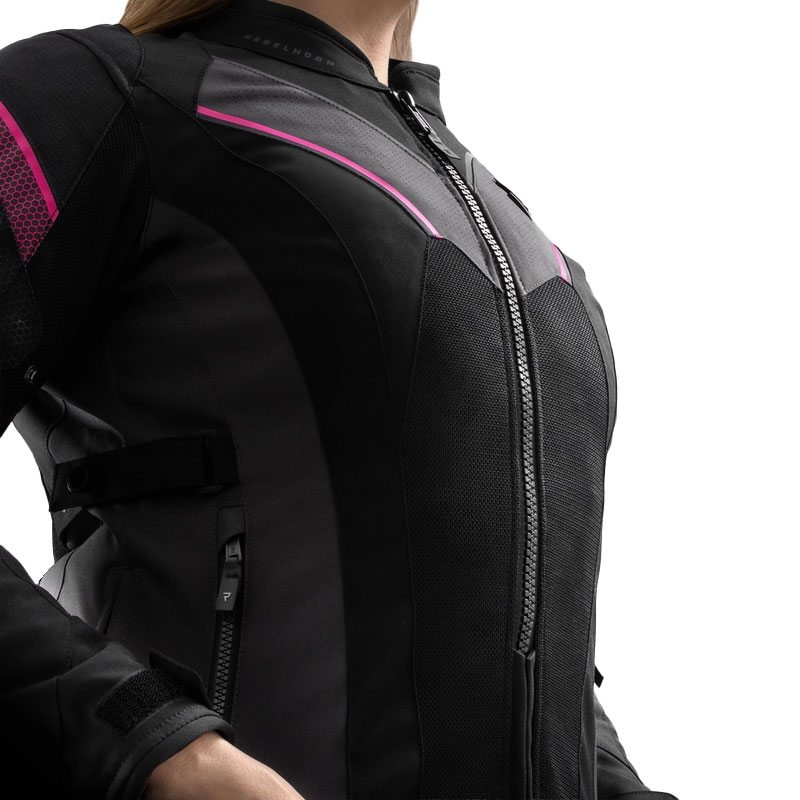 Rebelhorn Hiflow V Black-Grey-Pink motoristična jakna za ženske