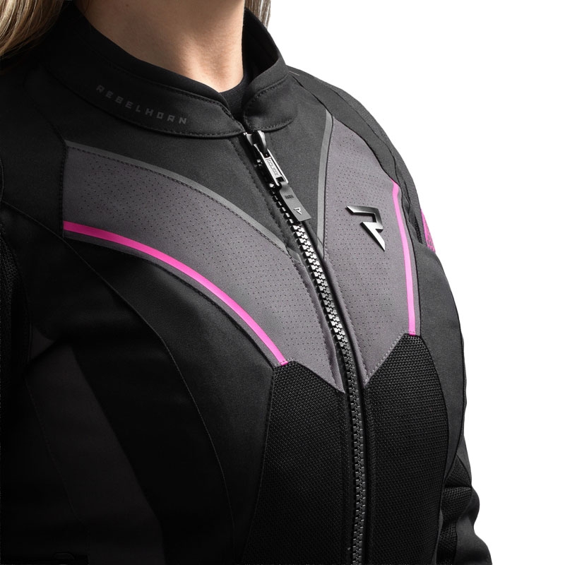 Rebelhorn Hiflow V Black-Grey-Pink motoristična jakna za ženske