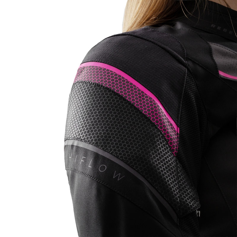 Rebelhorn Hiflow V Black-Grey-Pink motoristična jakna za ženske