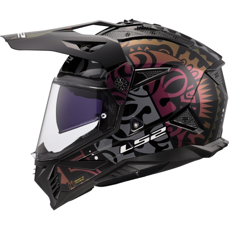 Čelada za enduro motor LS2 MX702 Pioneer II Rangi črna