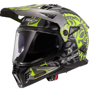Enduro motoristična čelada LS2 MX702 Pioneer II Rangi fluo rumena