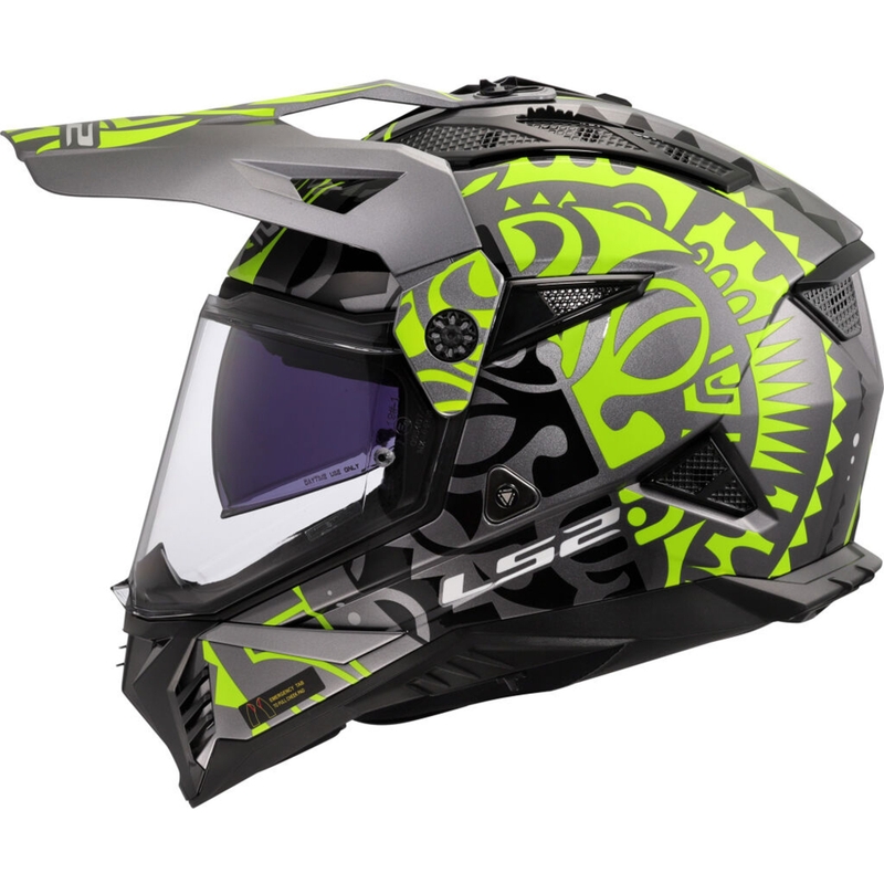 Enduro motoristična čelada LS2 MX702 Pioneer II Rangi fluo rumena