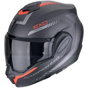 Motoristična čelada na preklop Scorpion EXO-TECH EVO CARBON COSY mat črno-rdeča