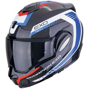 Motoristična čelada na preklop Scorpion EXO-TECH EVO CARBON COSY črno-modra-rdeča