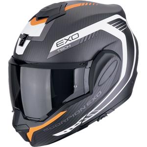 Motoristična čelada na preklop Scorpion EXO-TECH EVO CARBON COSY mat črno-oranžna