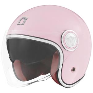 Odprta motoristična čelada NOX PREMIUM Heritage pastelno roza