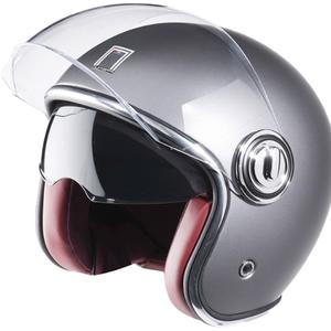 NOX PREMIUM Heritage odprta čelada srebrna mat
