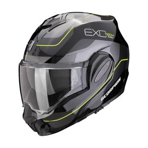 Scorpion EXO-TECH EVO PRO COMMUTA preklopna motoristična čelada črno-srebrno-rumena - II. kakovost