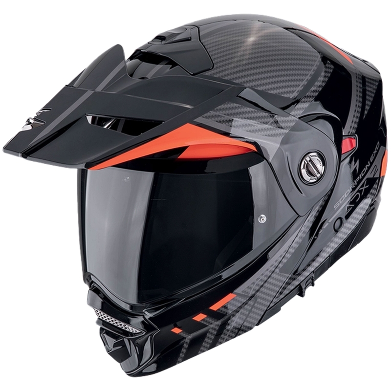 Motociklistična čelada Scorpion ADX-2 LEWIS z nagibom, črno-rdeča