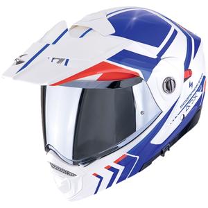 Motoristična čelada na preklop Scorpion ADX-2 LEWIS bela-modra-rdeča
