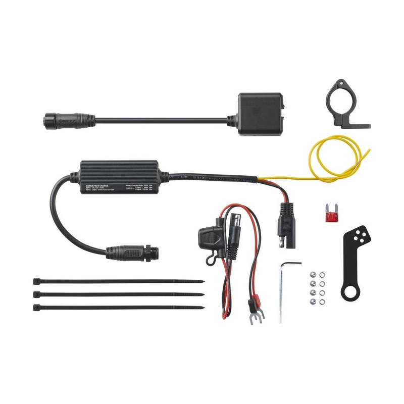 Interphone USB-C, USB-A polnilnik s polnjenjem motoristične baterije črne barve