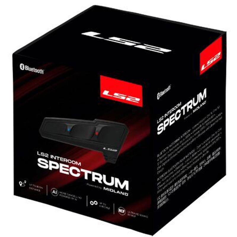 Bluetooth domofon za motor LS2 Spectrum črne barve