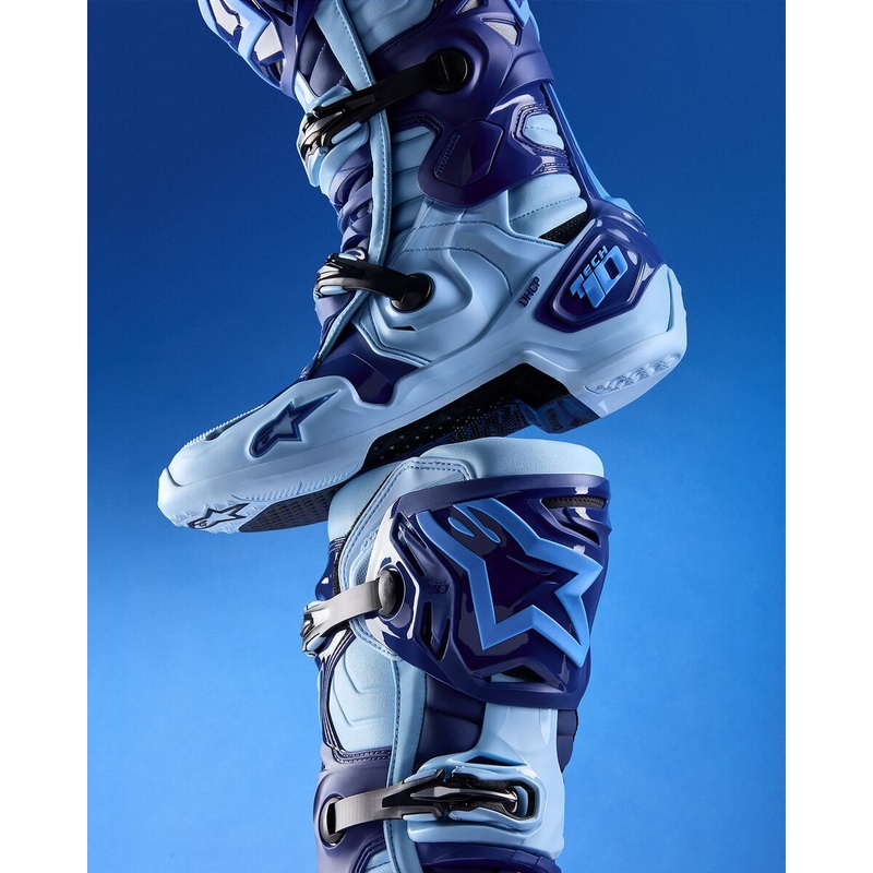 Moto škornji Alpinestars Tech 10 Limited Edition Steelers modro-svetlo modri