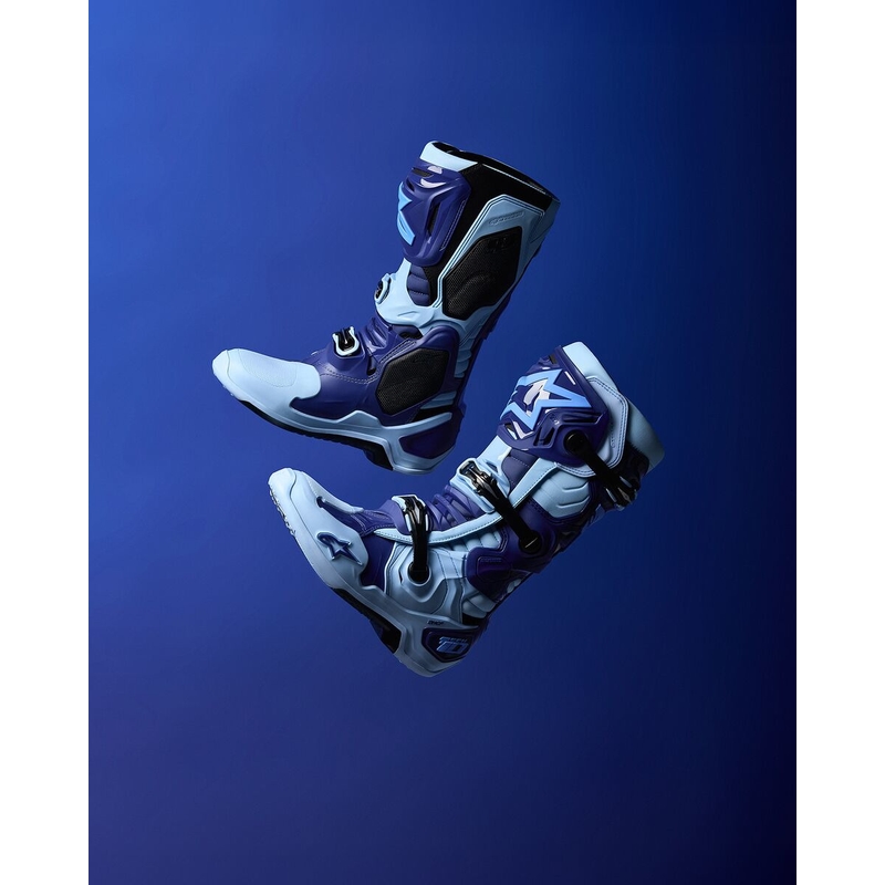 Moto škornji Alpinestars Tech 10 Limited Edition Steelers modro-svetlo modri
