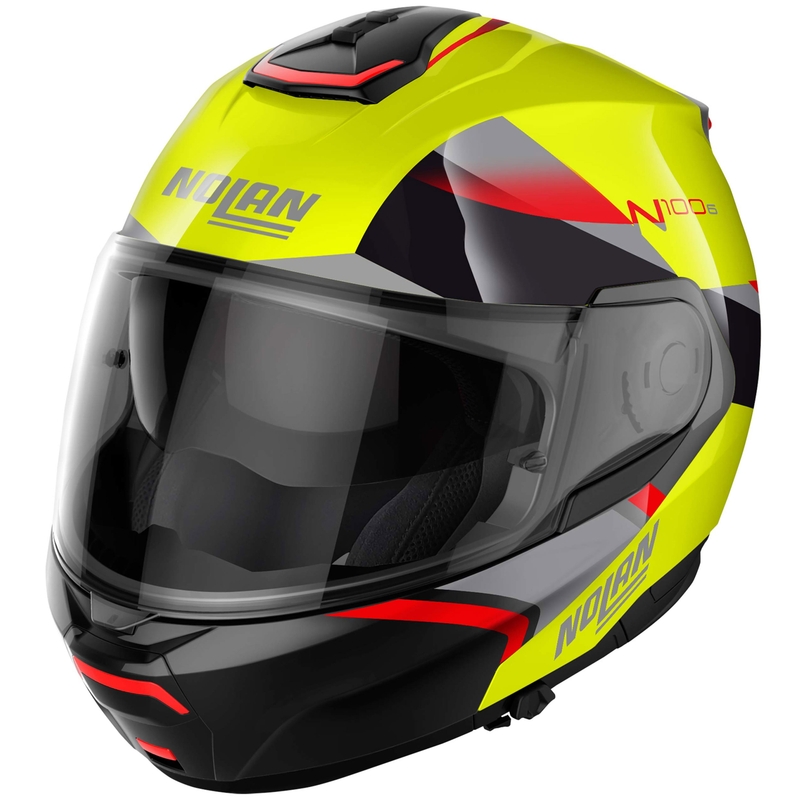 Preklopna motoristična čelada Nolan N100-6 Paloma N-COM 27 fluo rumena