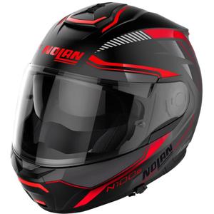 Preklopna motoristična čelada Nolan N100-6 Surveyor N-COM 21 črno-rdeča
