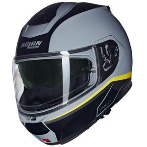 Motoristična čelada Nolan N100-6 Incognito N-COM 346 zložljiva, sivo-črna-rumena
