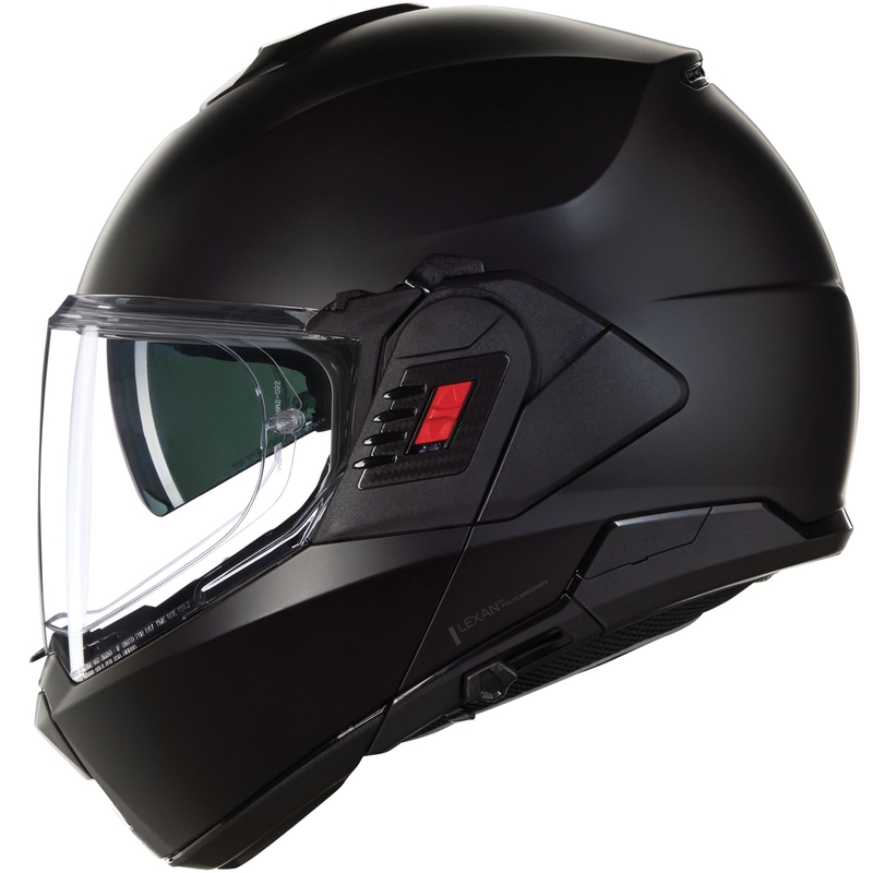 Motoristična čelada Nolan N100-6 Classico N-COM 302 z zložljivo zadrgo, mat črna