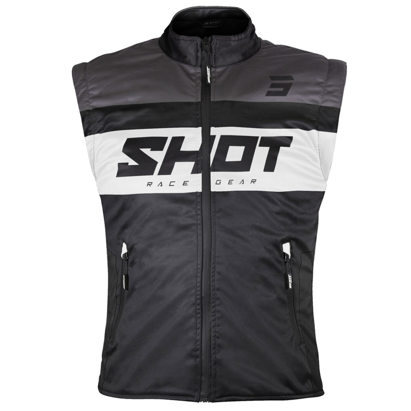 Motoristični jopič Shot Bodywarmer Lite črno-bel