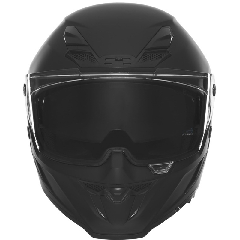 NOX Exlusiv Goliath motoristična čelada z integriranim obrazom, mat črna
