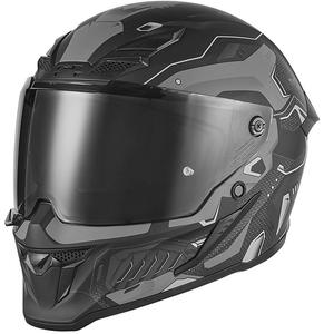 NOX Exclusive Goliath Berserk motoristična čelada z integriranim obrazom, mat črno-titanova