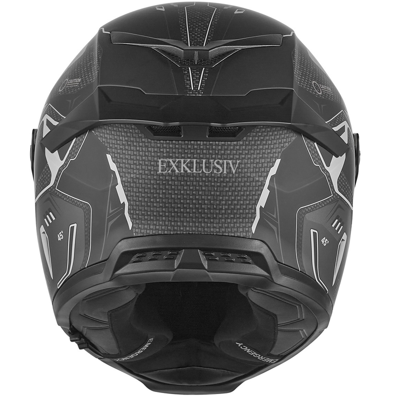 NOX Exclusive Goliath Berserk motoristična čelada z integriranim obrazom, mat črno-titanova