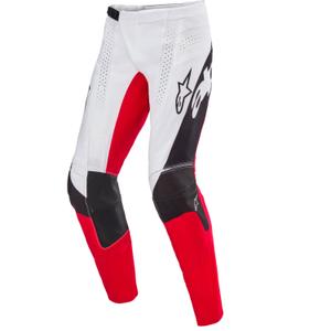 Motokros hlače Alpinestars Techstar omejena izdaja temno črno-belo-fluo rdeče-oranžne