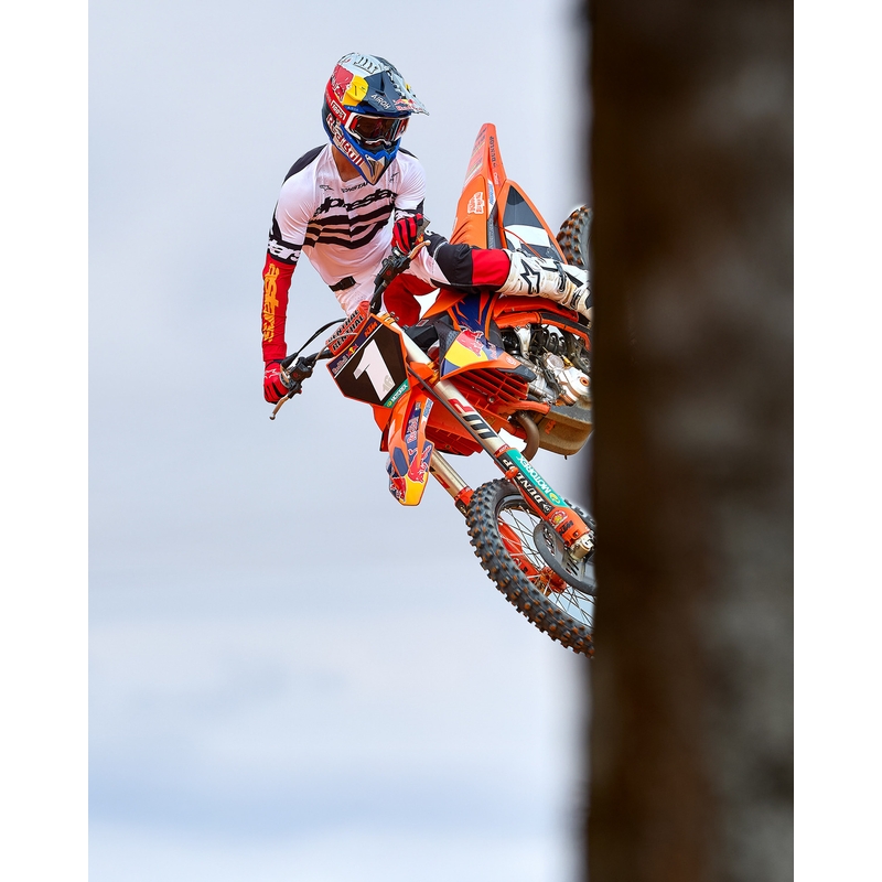 Motokros hlače Alpinestars Techstar omejena izdaja temno črno-belo-fluo rdeče-oranžne