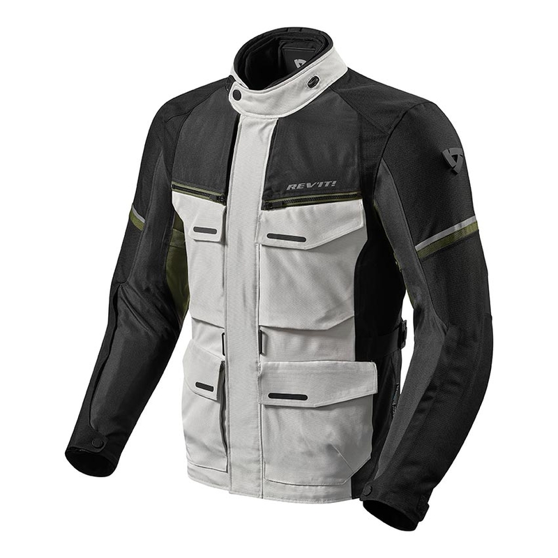 Motoristična jakna Revit Outback 3 silver-green razprodaja