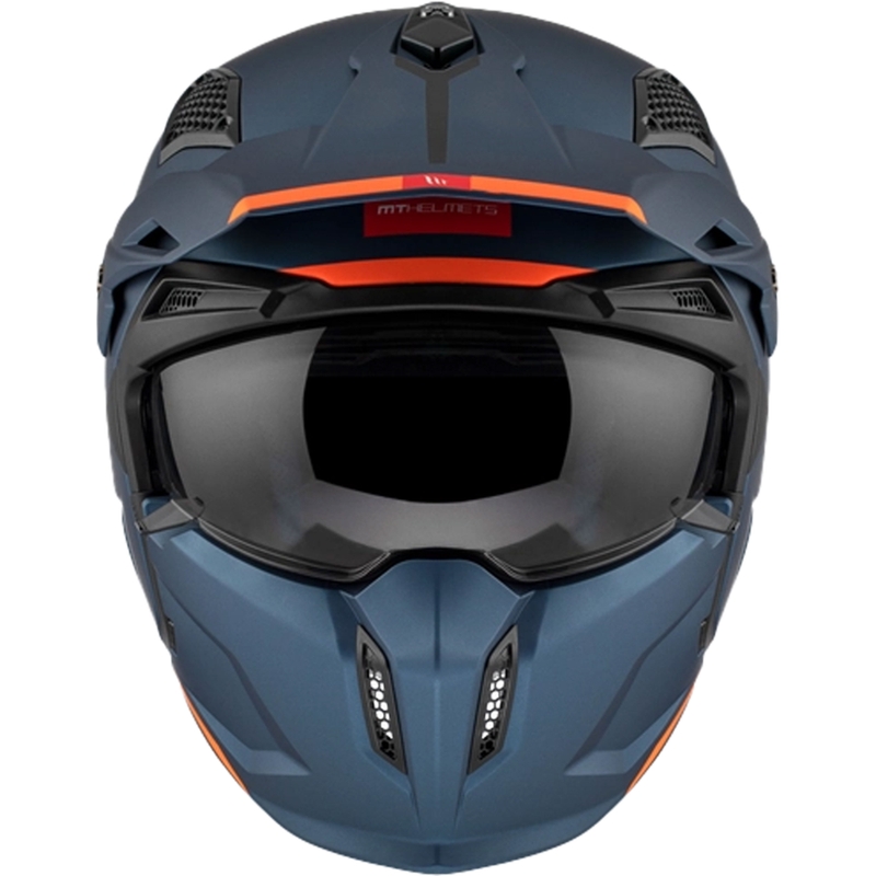 Odprta obrazna čelada z masko MT Streetfighter SV S Solid A7 mat modra