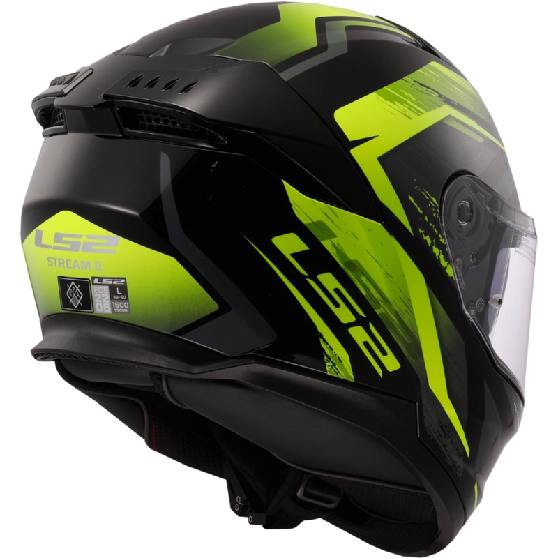 Motoristična čelada LS2 FF808 Stream II Fury črno-fluo rumena