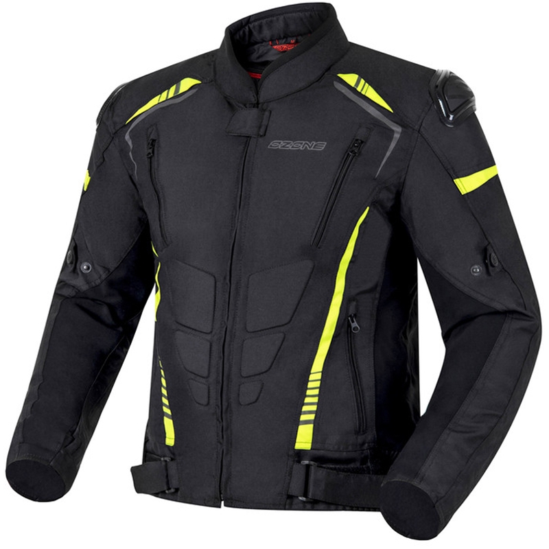 Ozone Pulse črno-fluo rumena motoristična jakna