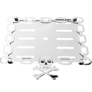 Ploščica iz nerjavečega jekla pod registrsko tablico Skull